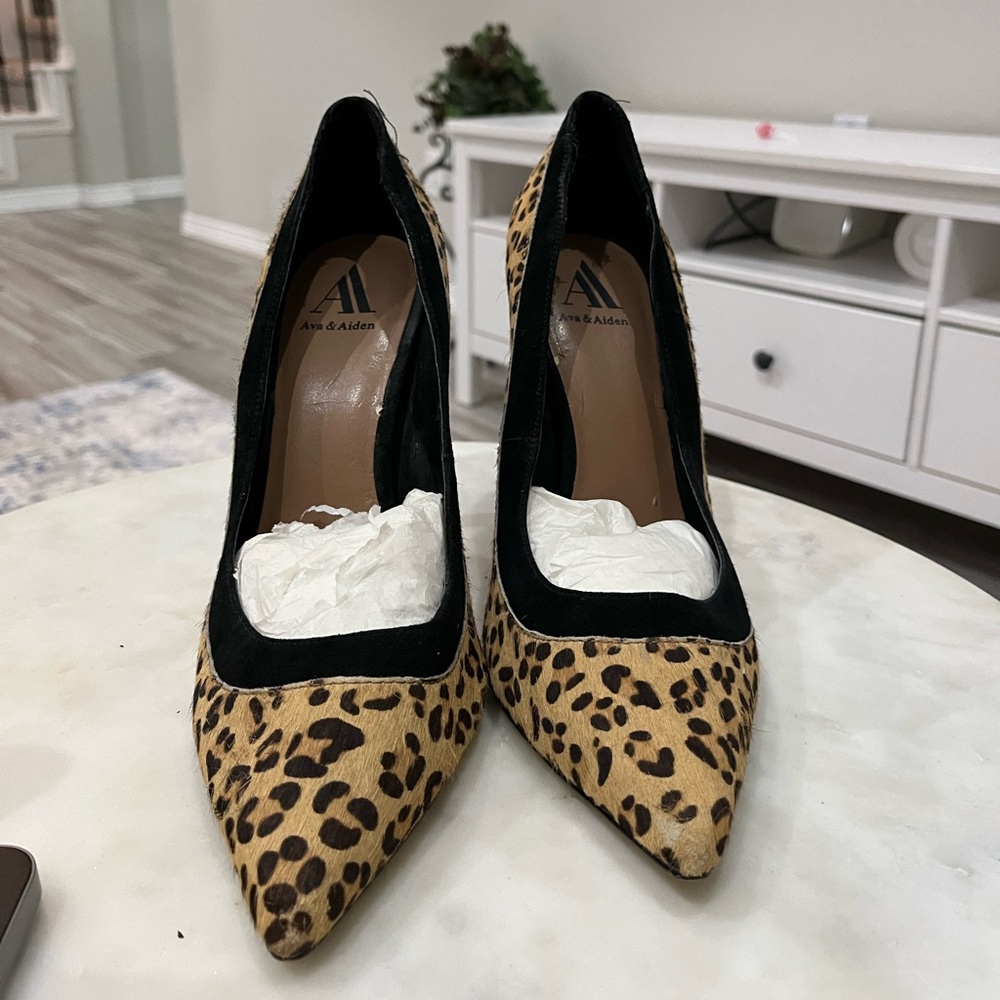 Ava & Aiden Tan and Black Leopard Heels